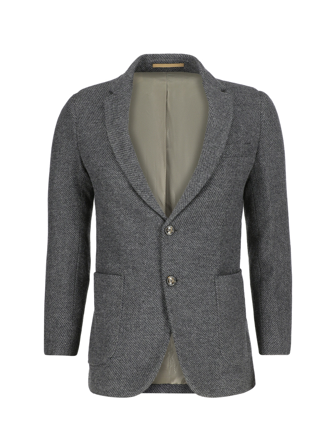 Dark Grey Dobby Structured Wool & Cashmere Blazer - Sartoria Brumano Pakistan