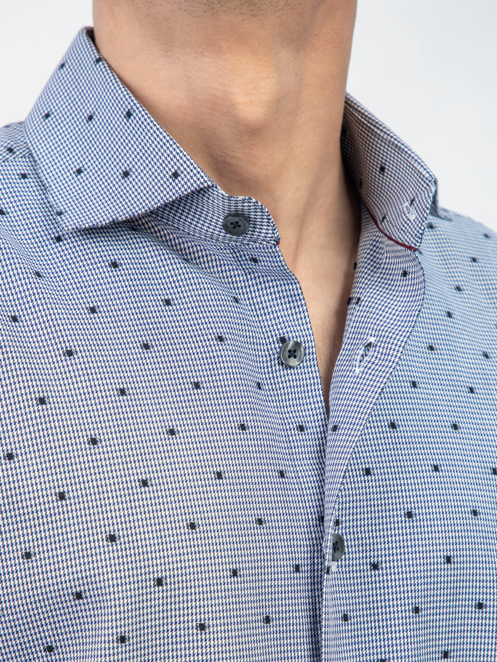 Dark grey houndsooth fil coupe shirt brumano pakistan