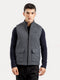 Dark Grey Quilted Sleeveless Jacket