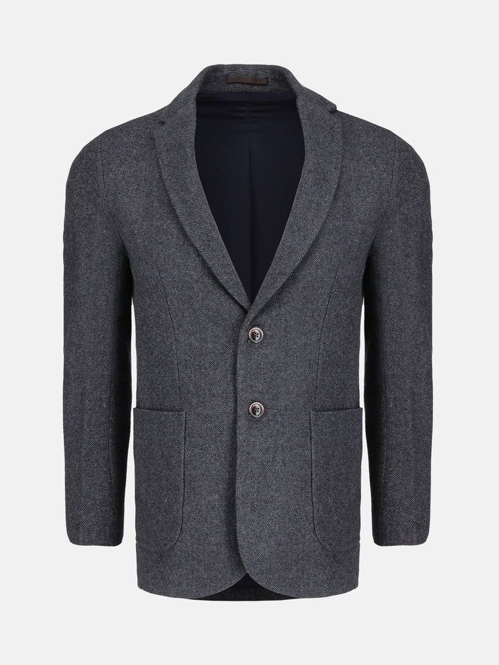 Dark Grey Structured Wool Blended Blazer Brumano Pakistan