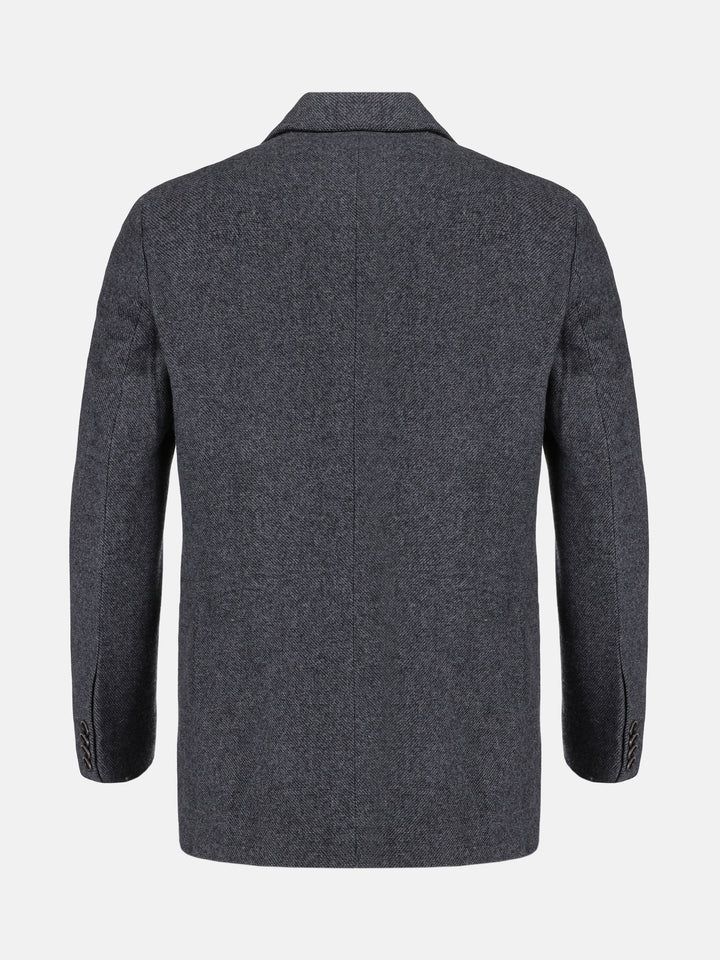 Dark Grey Structured Wool Blended Blazer Brumano Pakistan