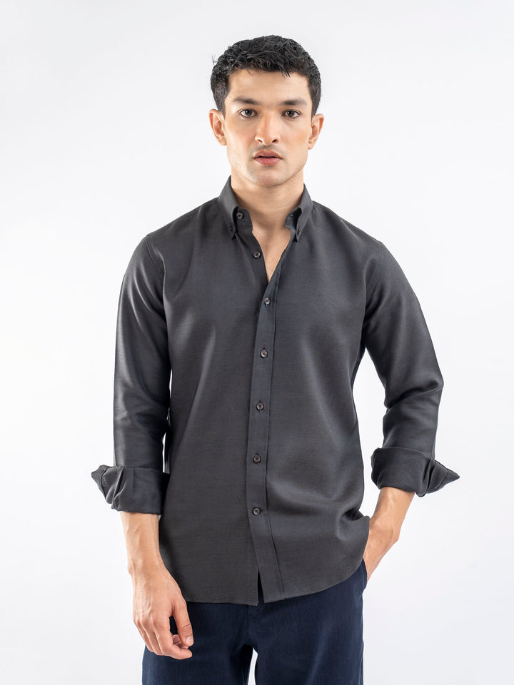 Dark Charcoal 100% Linen Shirt
