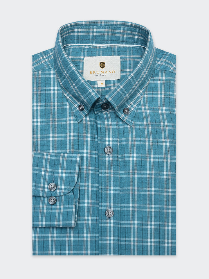 Emerald Green Checkered Button Down Shirt - Luxe