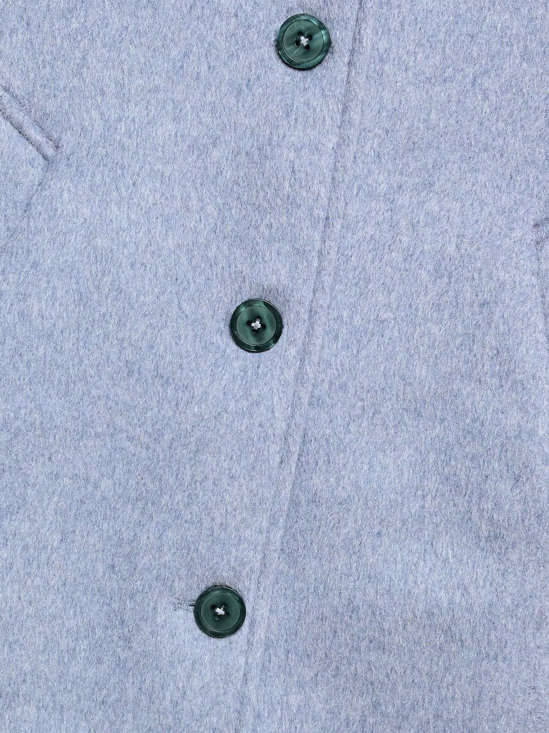 Frost Blue Wool Blended Long Coat - Women