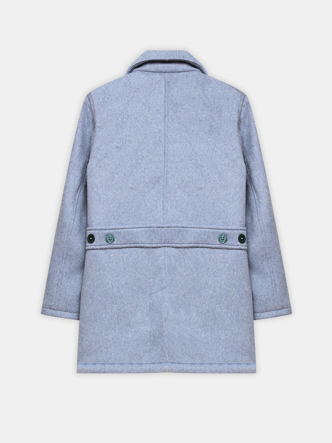 Frost Blue Wool Blended Long Coat - Women