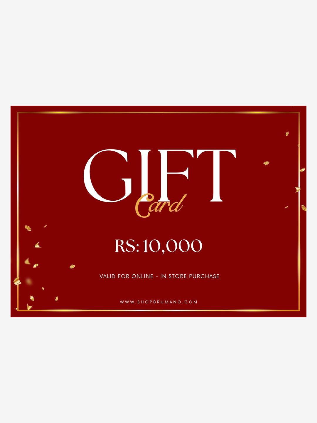 Gift card   rs 10000 brumano pakistan