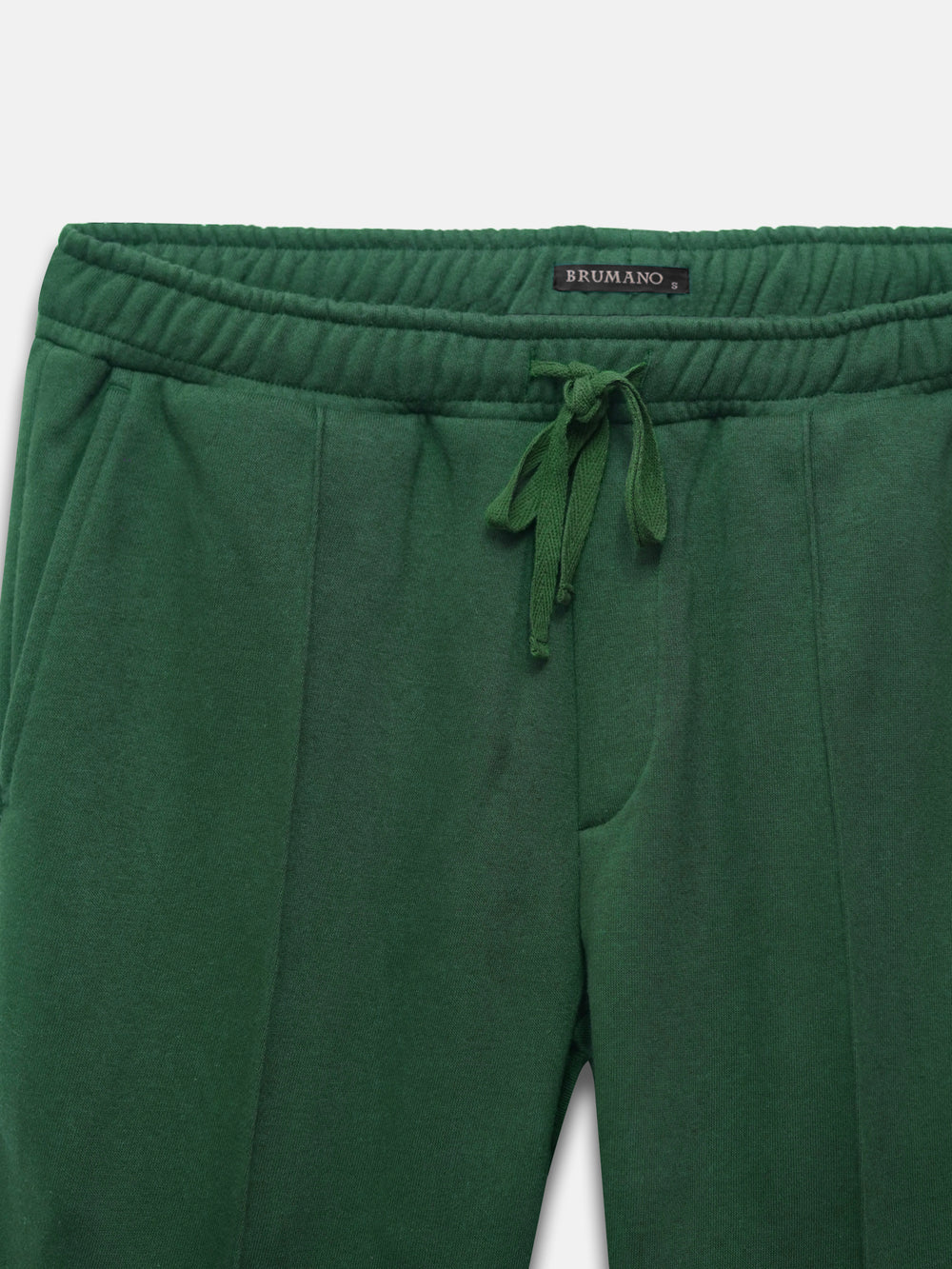 Close image of green cotton blend pajama trousers