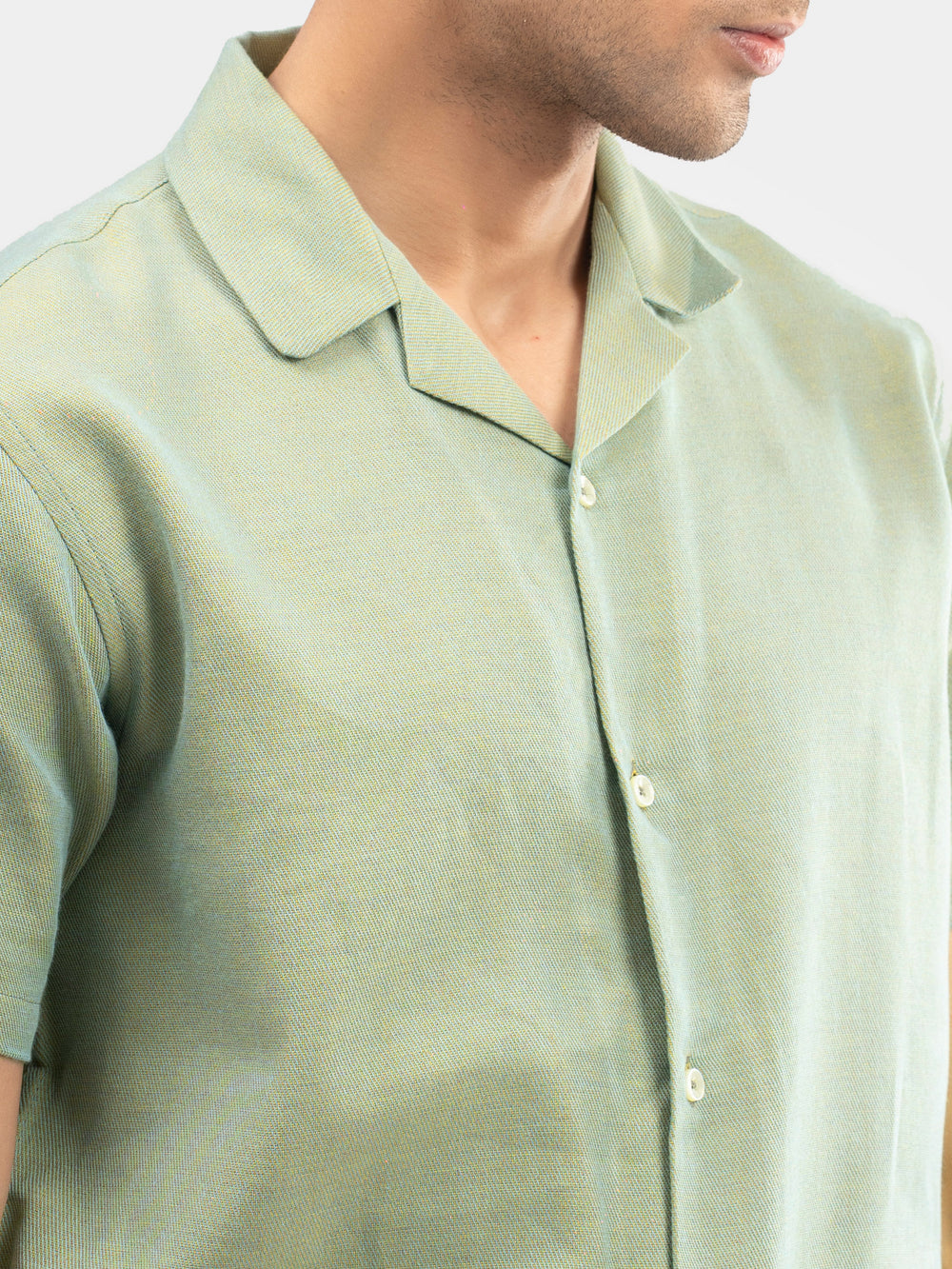 Green two tone cuban collar shirt brumano pakistan3