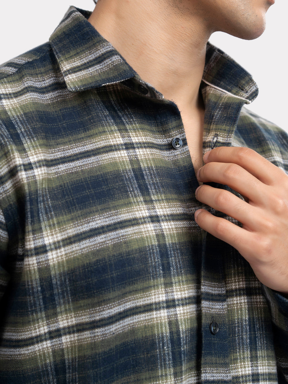 Close up of 100% cotton flannel fabric texture