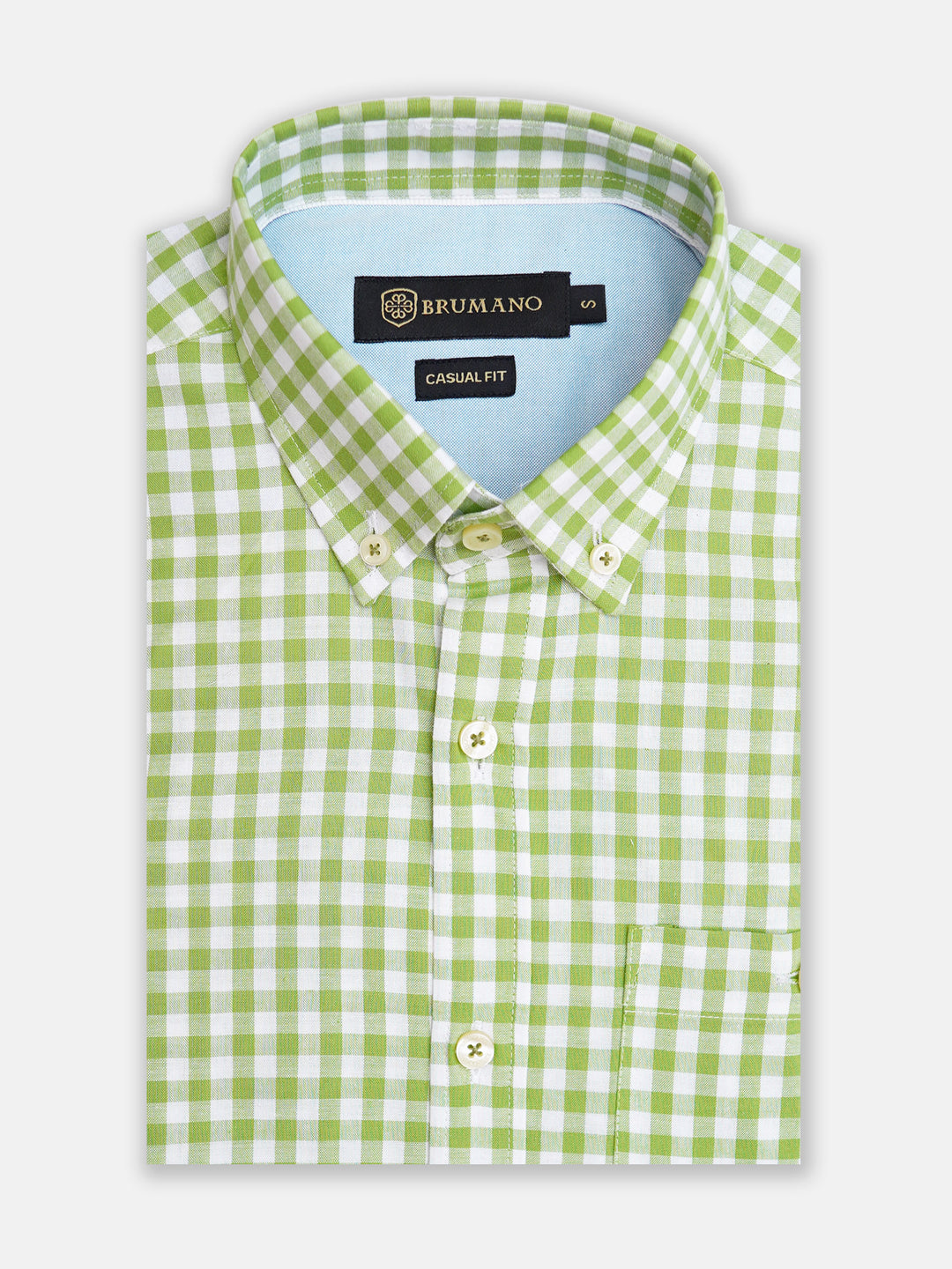 Green bold gingham checkered shirt