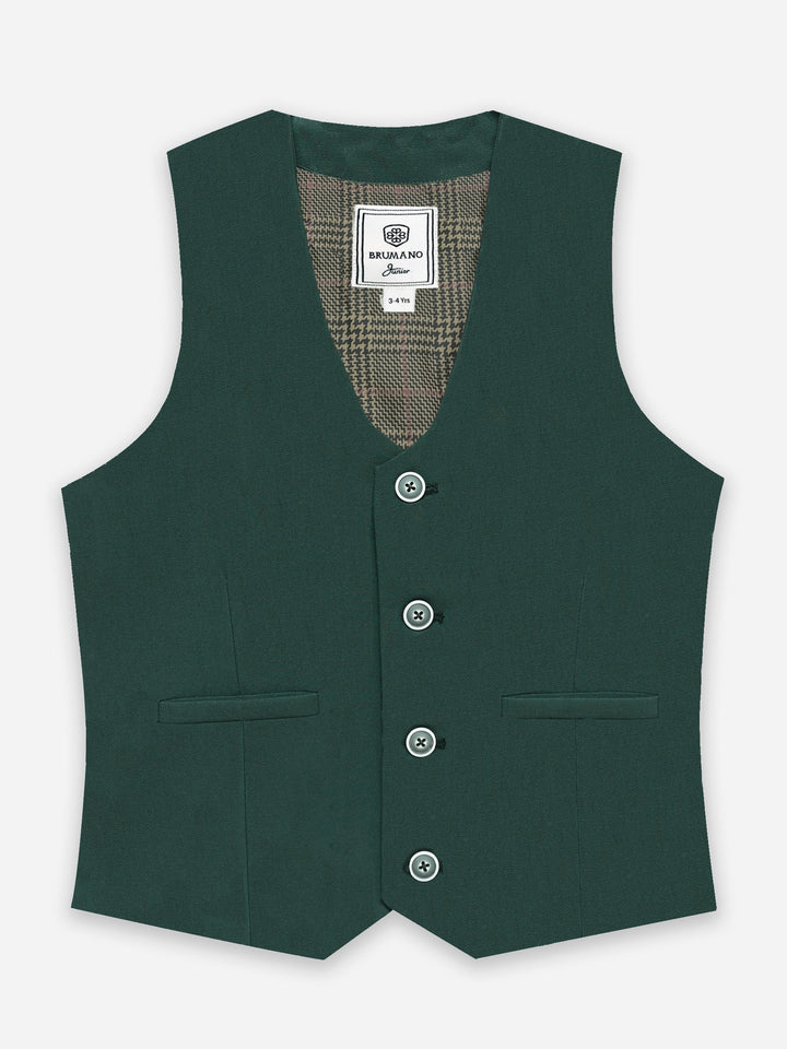 Green Formal Vest With Bow - Junior