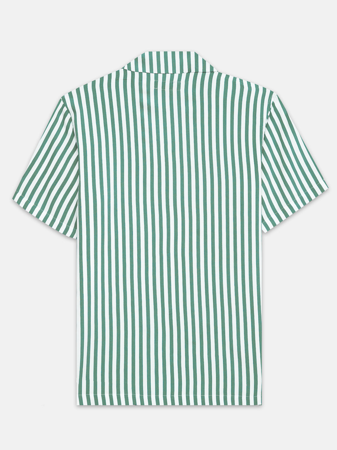 Green & Off-White Cuban Collar Shirt