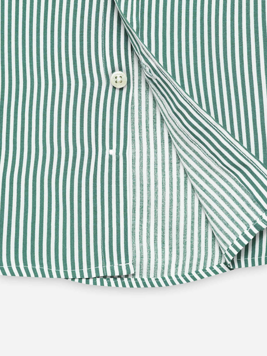 Green & White Striped Half Sleeve Casual Shirt - Junior