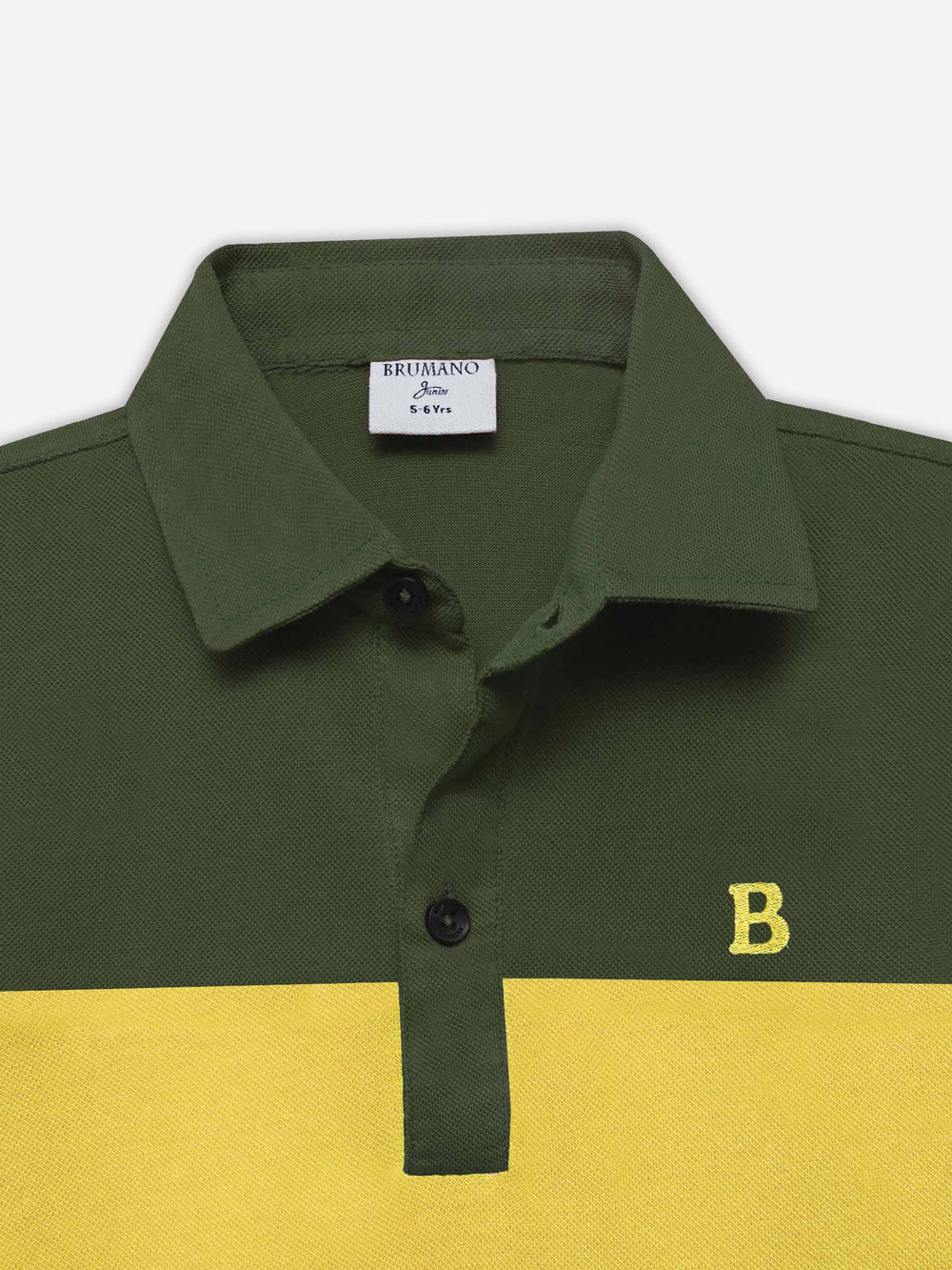 Green & Yellow Three Tone Casual Polo - Junior