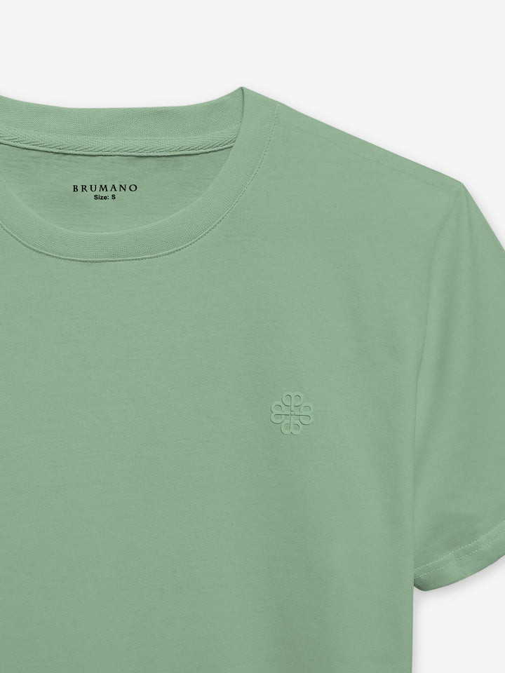 Green 100% Combed Cotton Crew Neck T-Shirt Brumano Pakistan