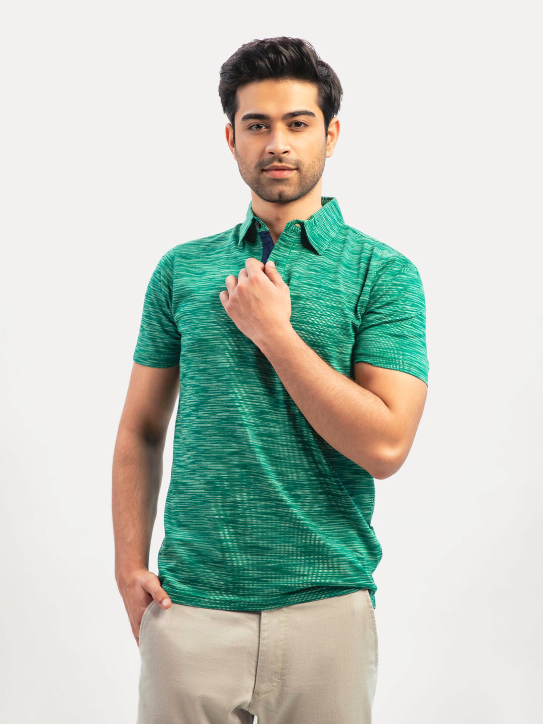 Green dobby mercerized polo shirt brumano pakistan