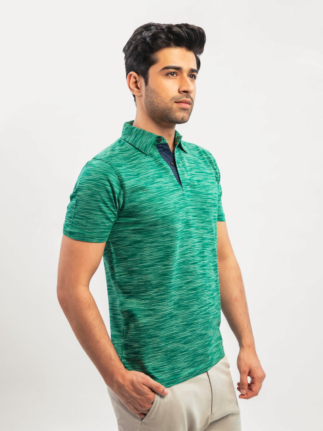 Green Dobby Mercerized Polo Shirt Brumano Pakistan