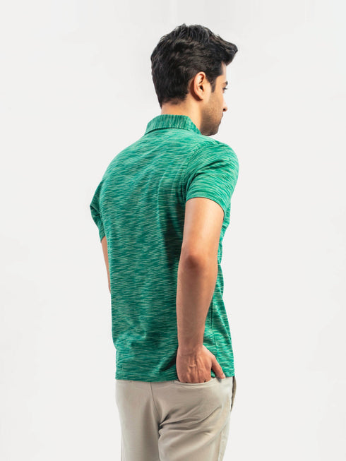 Green Dobby Mercerized Polo Shirt Brumano Pakistan