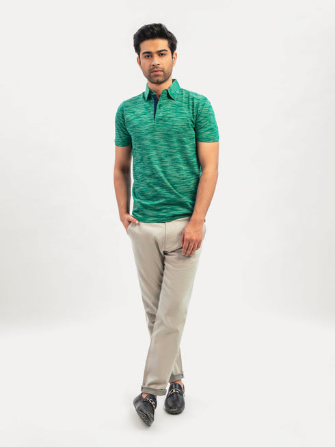 Green Dobby Mercerized Polo Shirt Brumano Pakistan