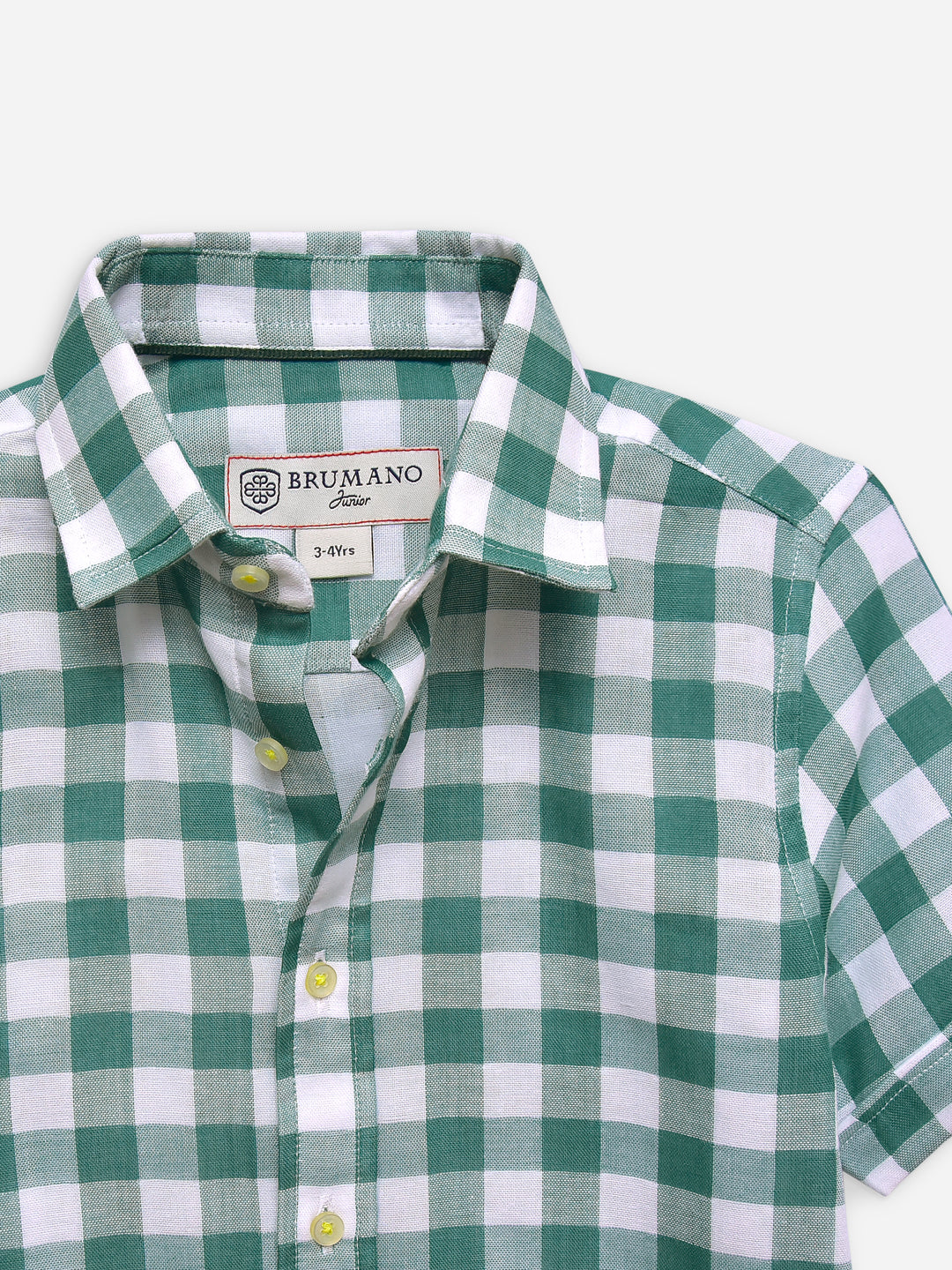Green Large Gingham Half Sleeve Casual Shirt