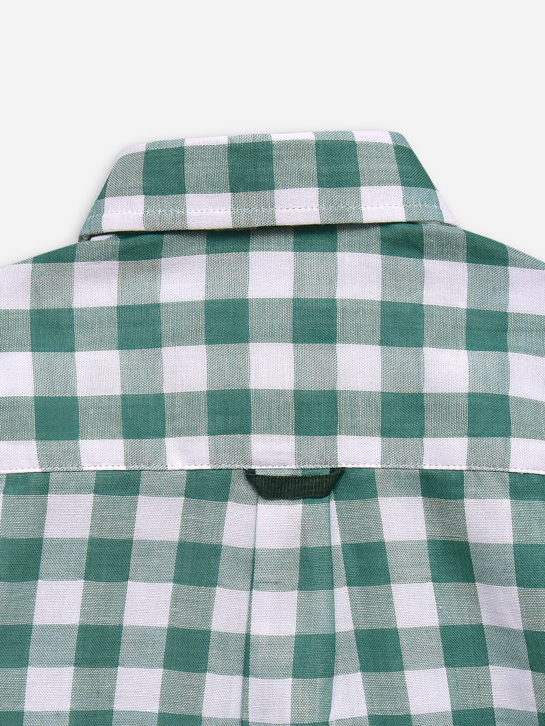 Green Large Gingham Half Sleeve Casual Shirt