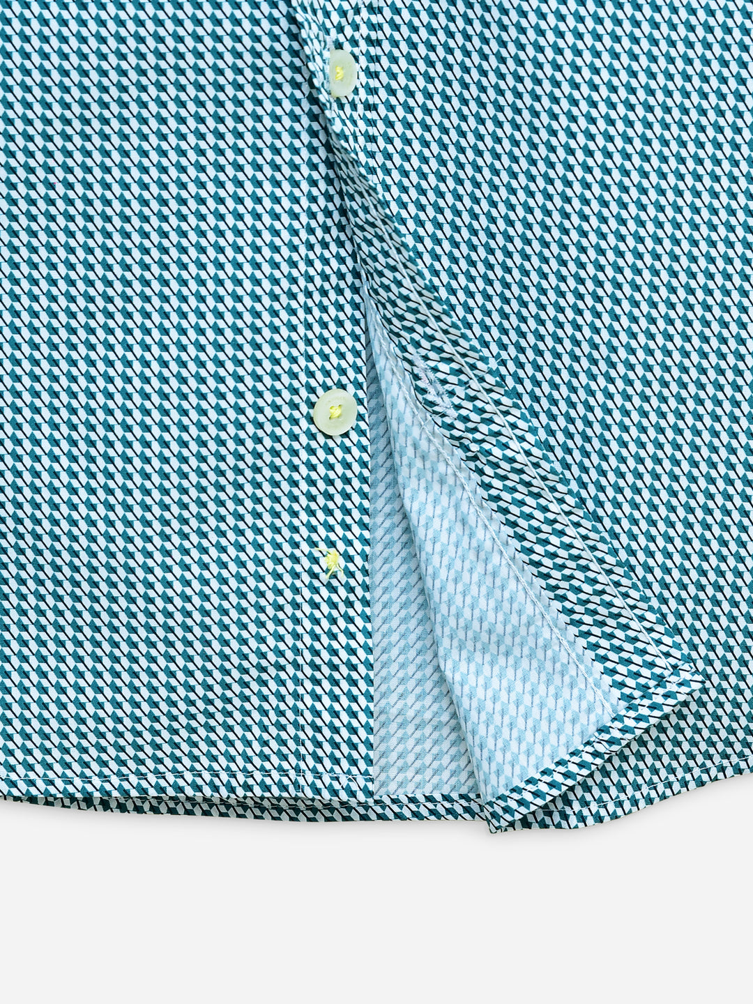 Green Printed Button Down Half Sleeve Casual Shirt