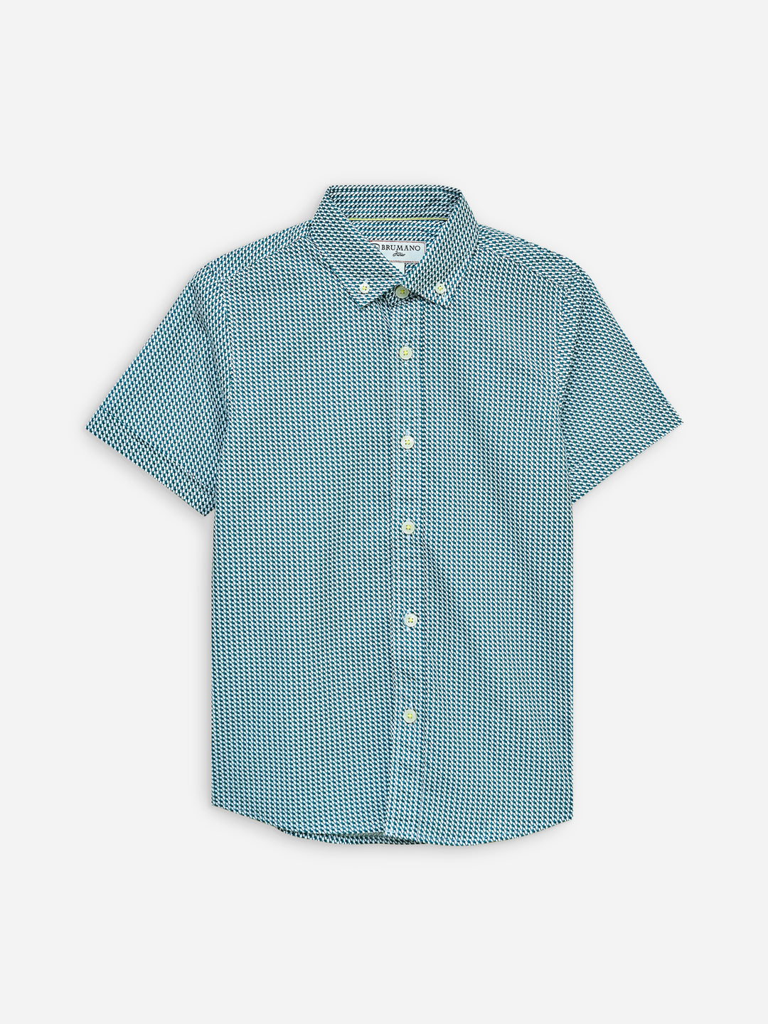 Green Printed Button Down Half Sleeve Casual Shirt