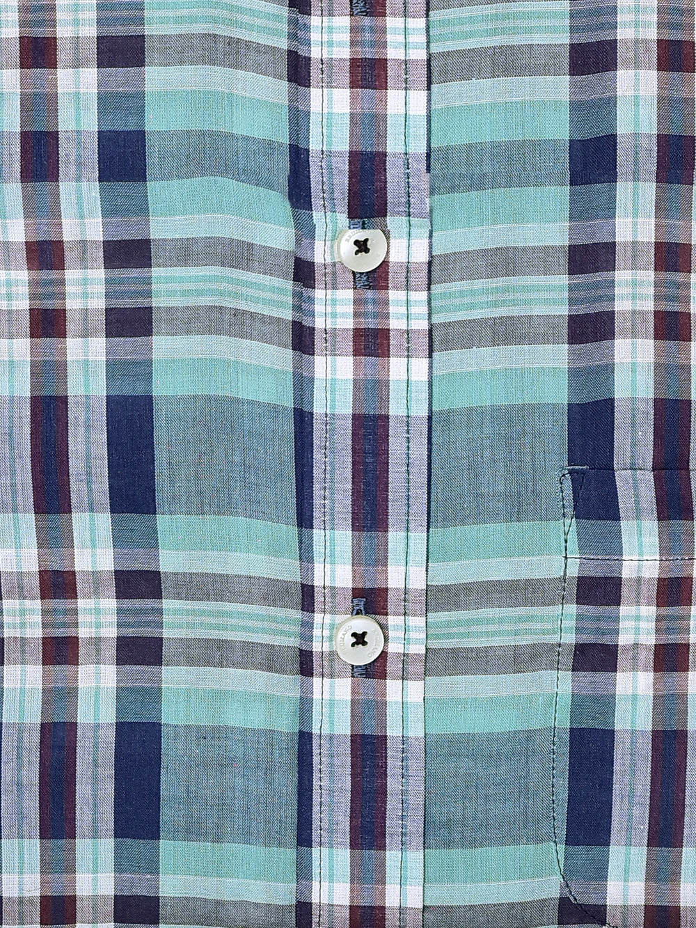Green tartan plaid light weight seersucked shirt brumano pakistan