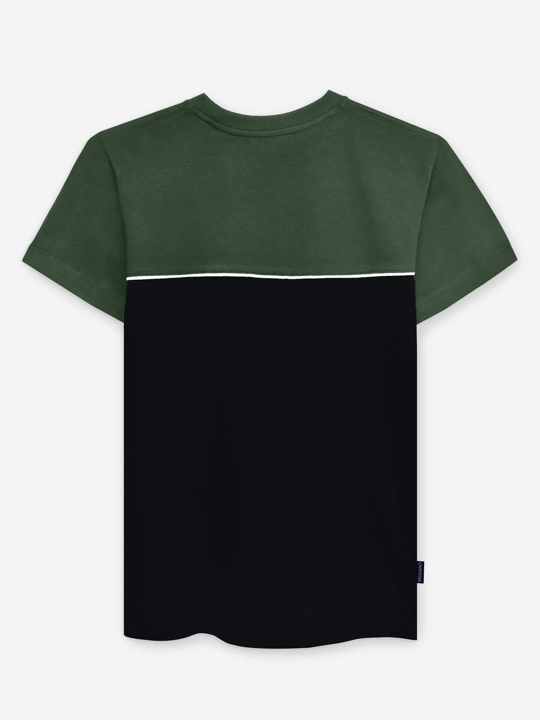Green & Black Two Tone Crew Neck T-Shirt