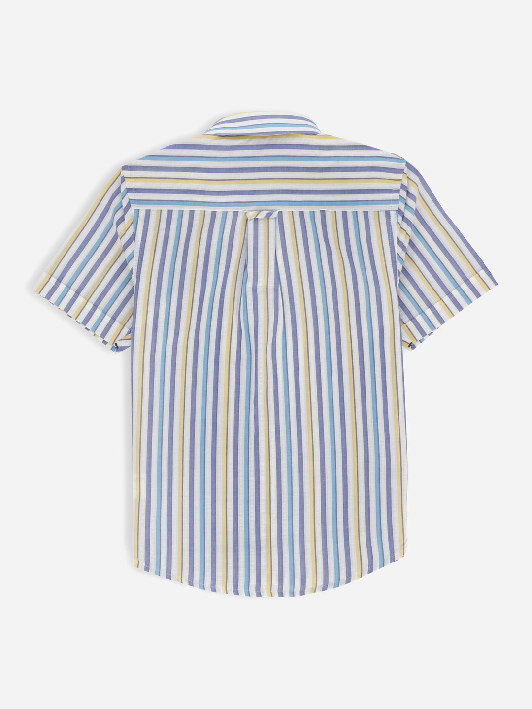Green & Blue Seersucked Striped Half Sleeve Casual Shirt Brumano Pakistan
