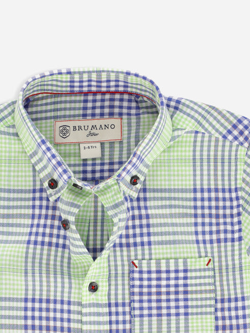 Green & Blue Shepherd Checkered Casual Shirt Brumano Pakistan