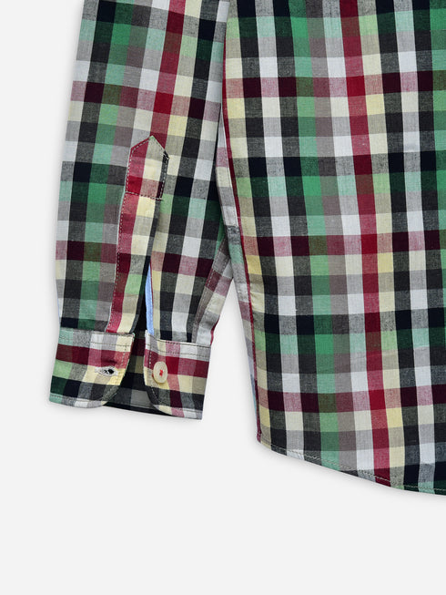 Green & Red Tartan Plaid Checkered Casual Shirt Brumano Pakistan