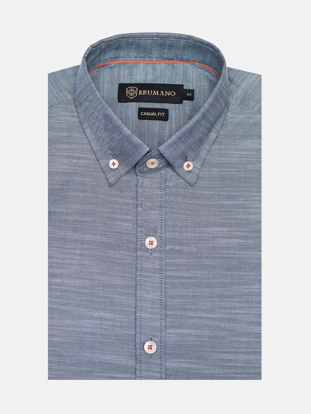 Grey structured button down shirt with detailing brumano pakistan