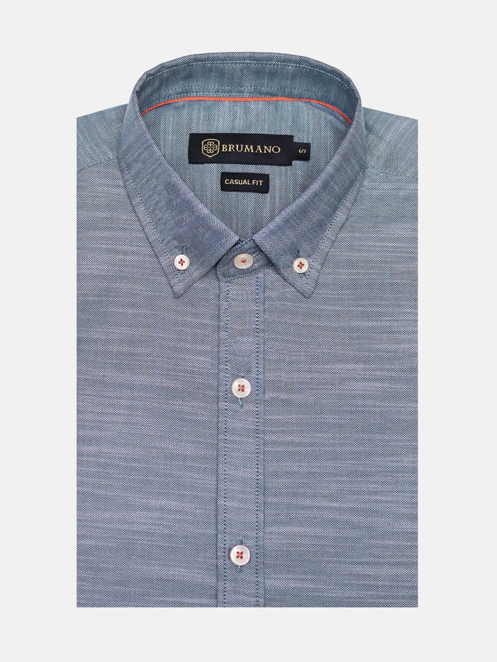 Grey Structured Button Down Shirt With Detailing