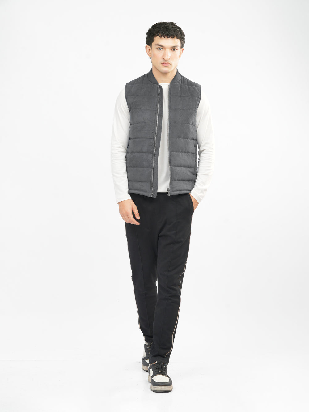 Grey suede waistcoat for men