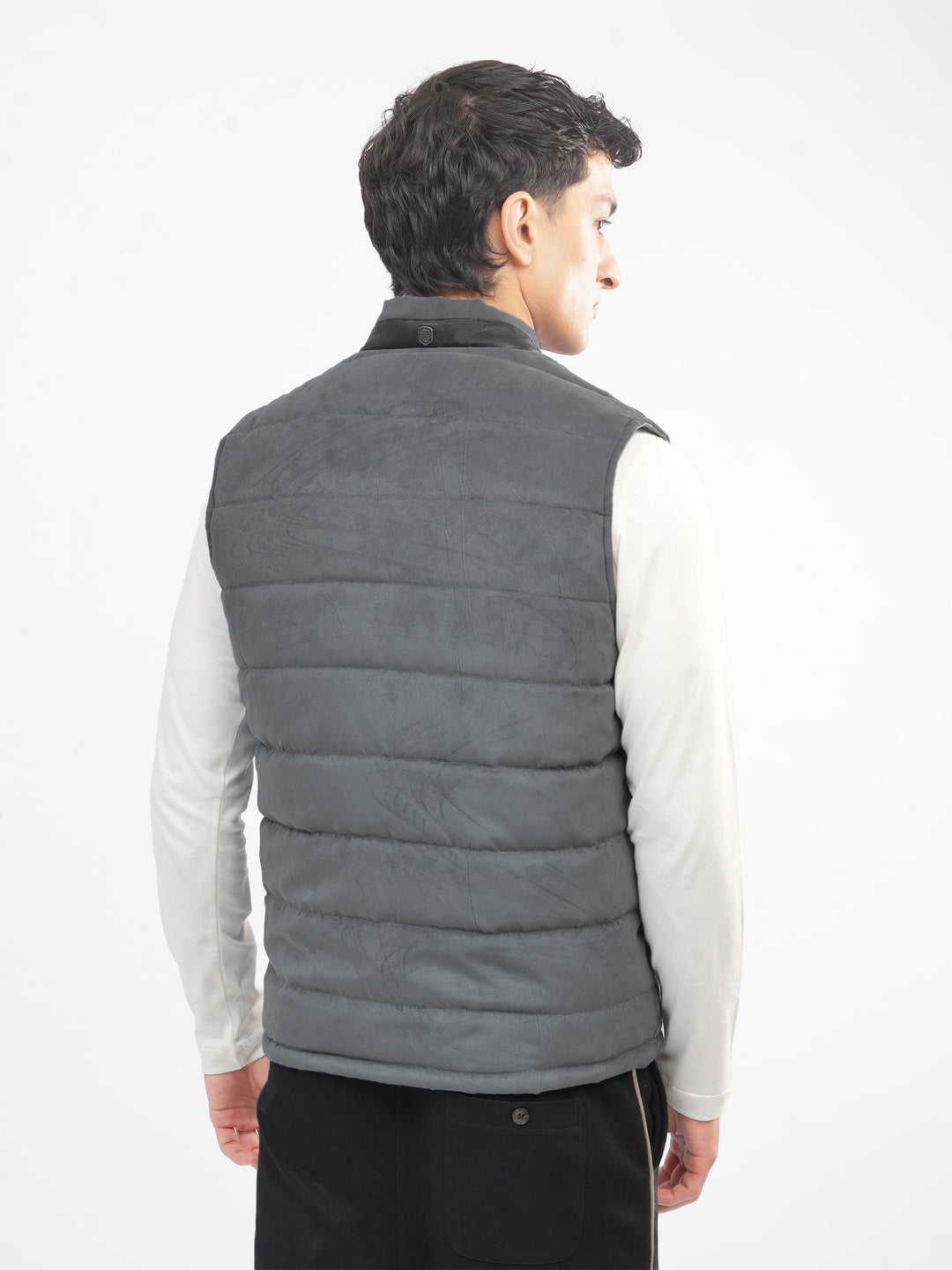 Men's winter gilet back view