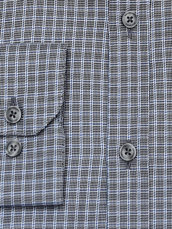 Grey & Blue Checkered Super Fine Formal Shirt - Luxe
