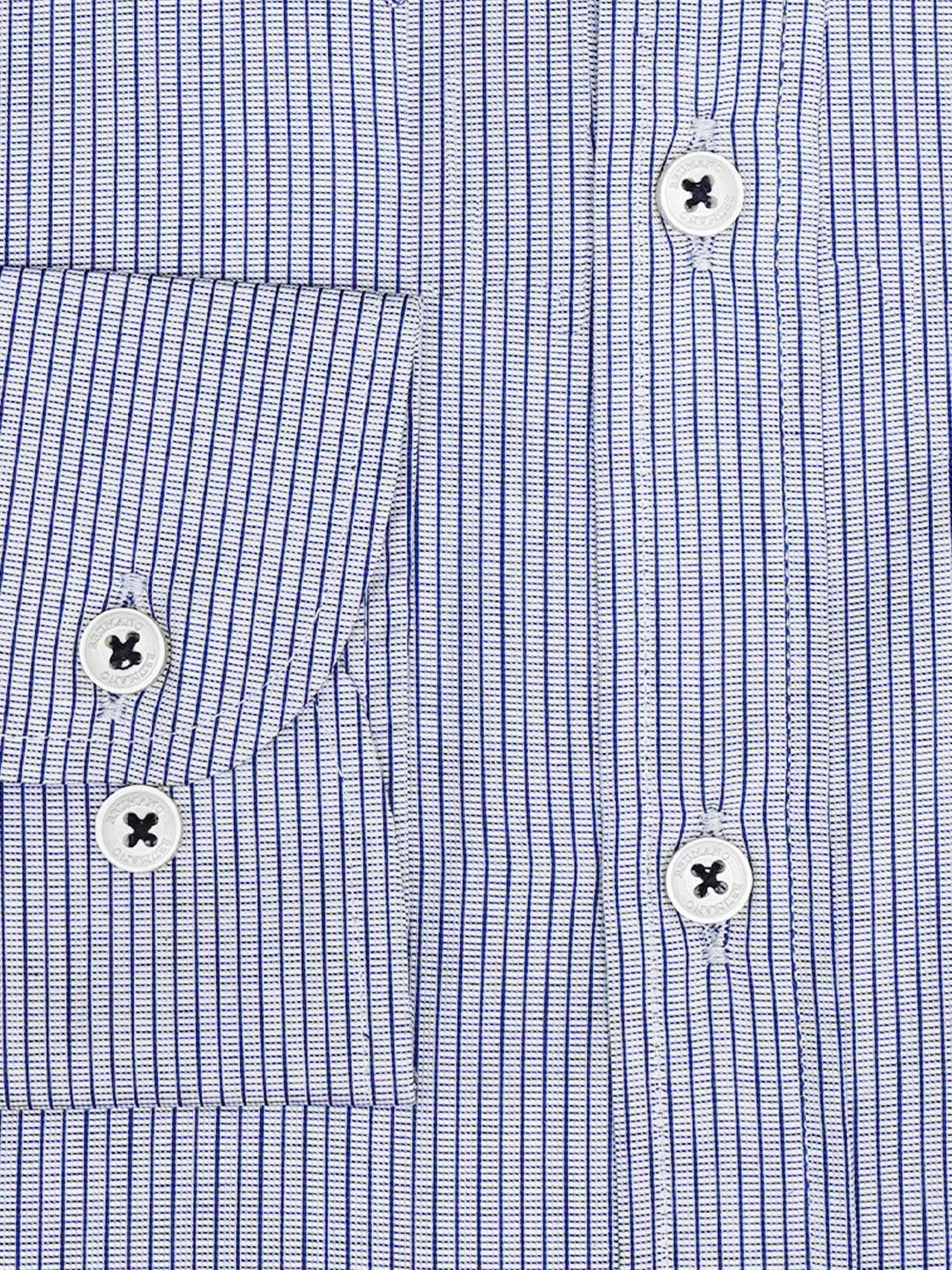 Grey & Blue Stuctured Striped Formal Shirt - Luxe