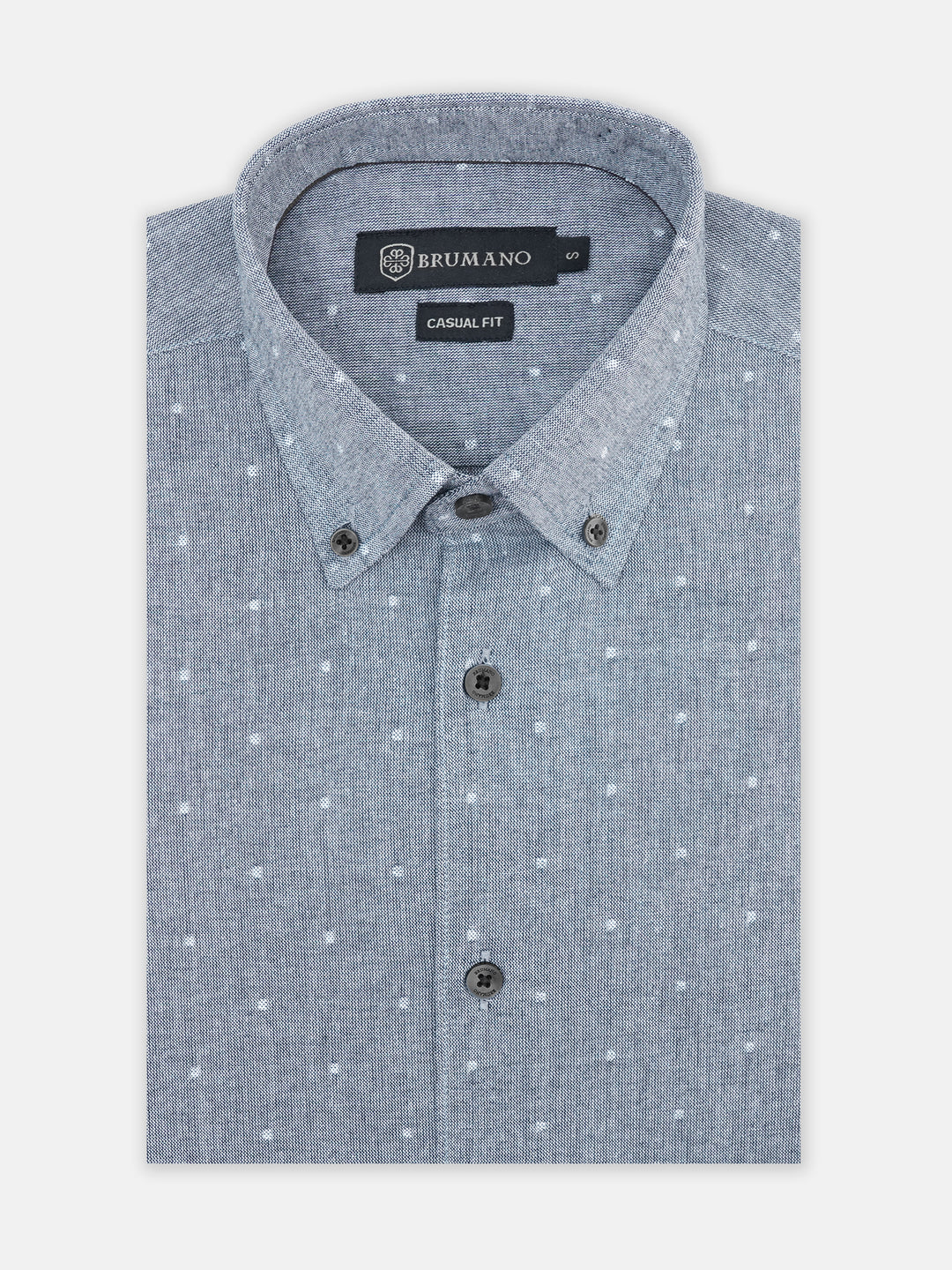 Grey fil coupe structured button down shirt brumano pakistan