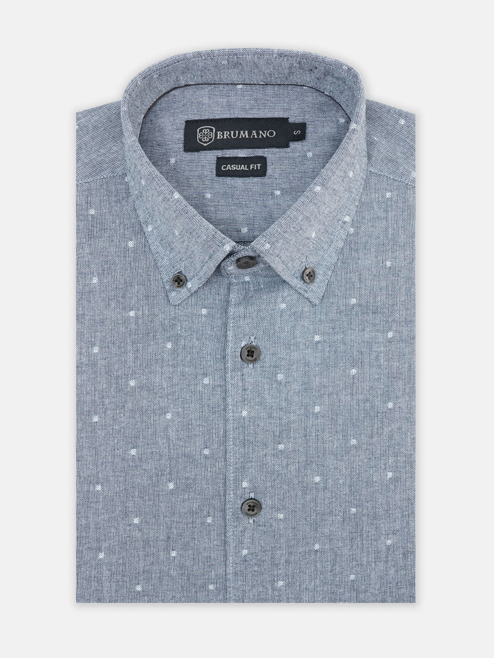 Grey Fil Coupe Structured Button Down Shirt