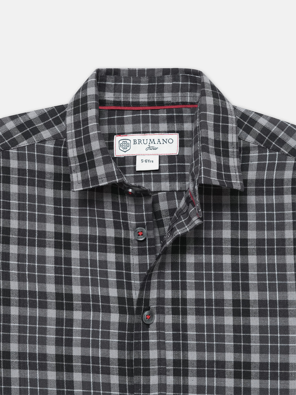 Grey light checkered half sleeve shirt   junior