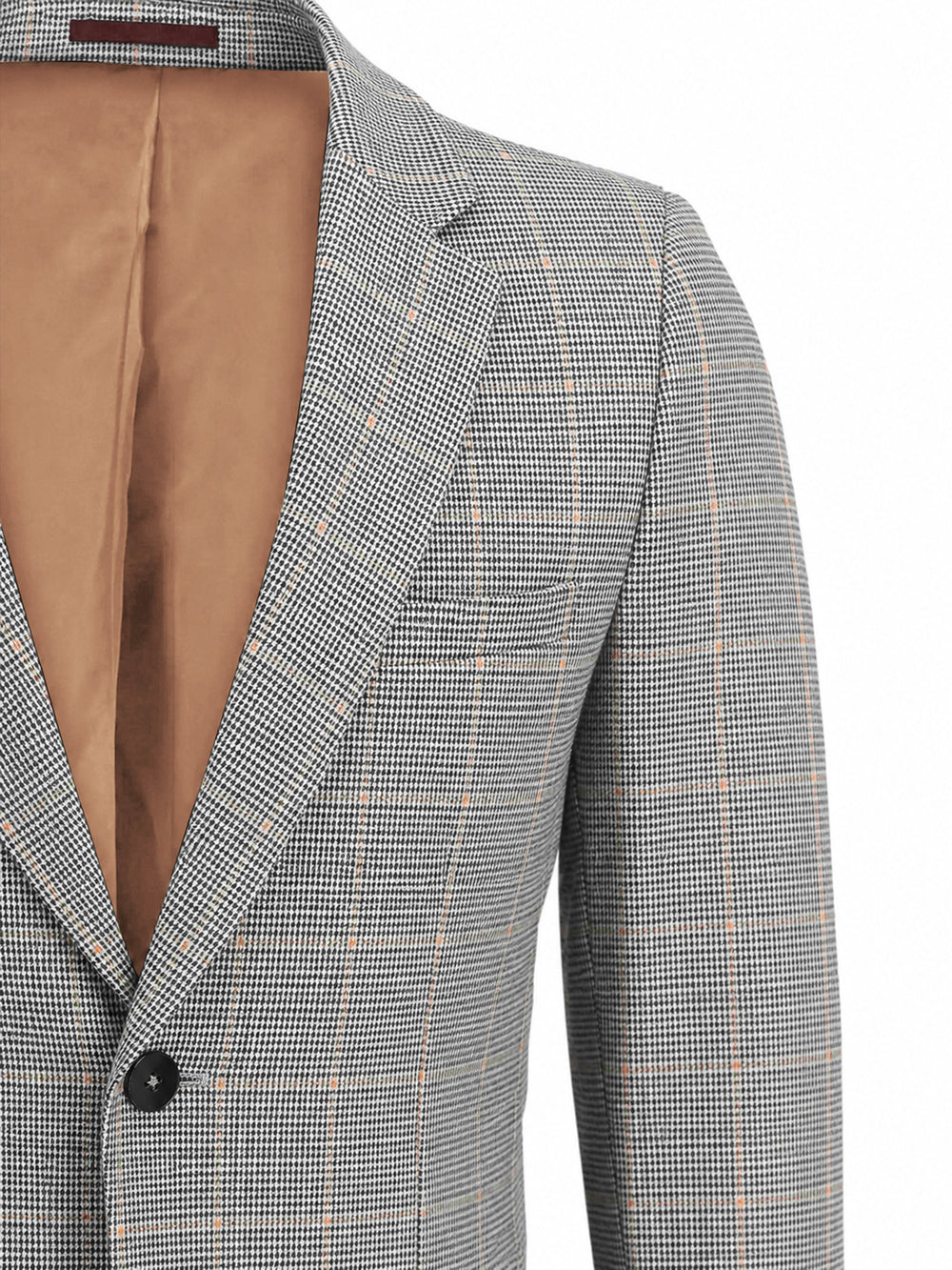 Grey Linen Checkered Blazer — Brumano Pakistan