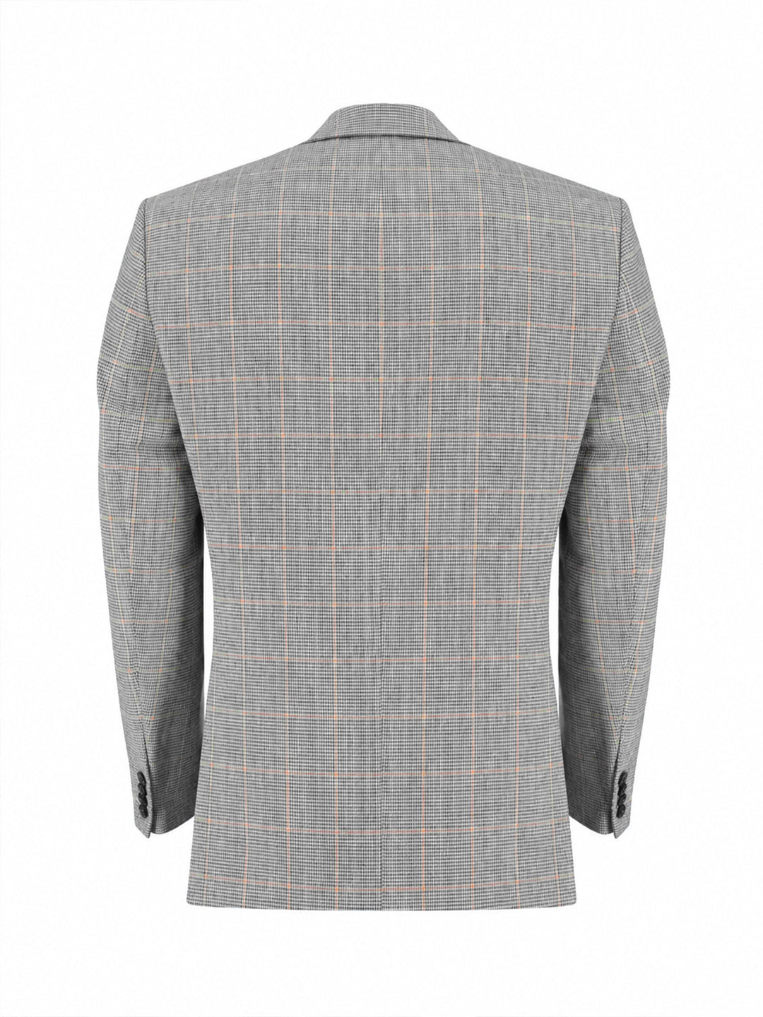 Grey Linen Checkered Blazer