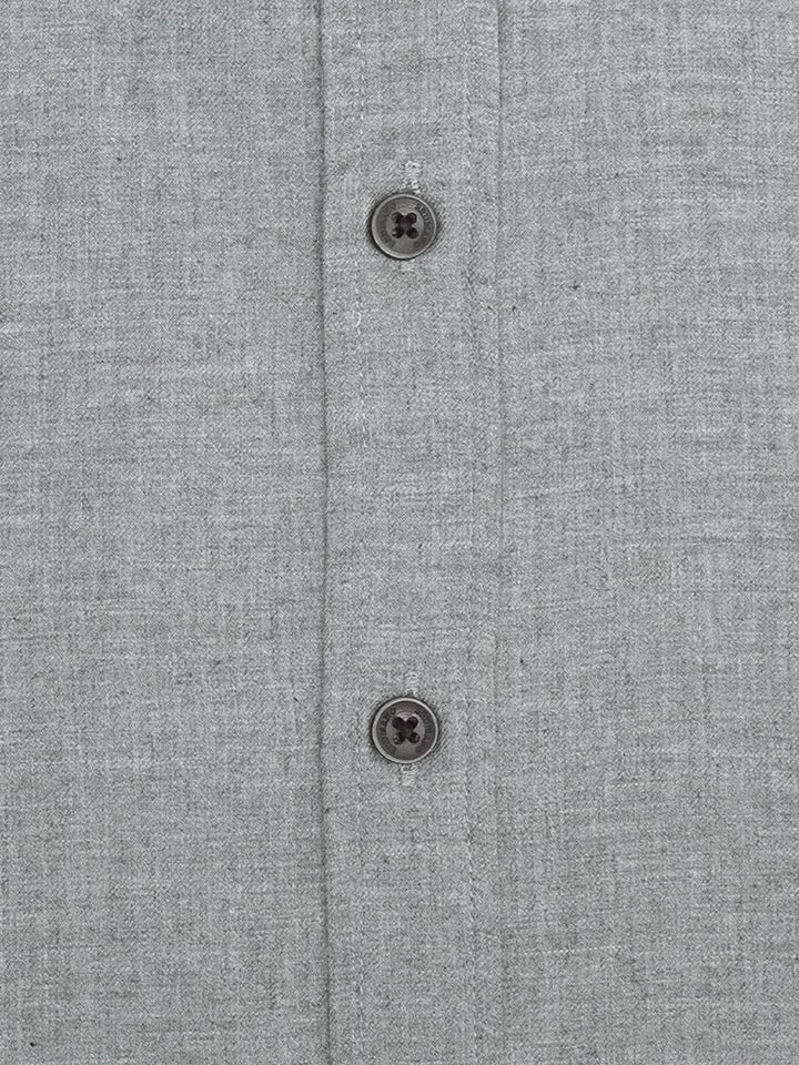 Grey Melange Light Flannel Formal Shirt