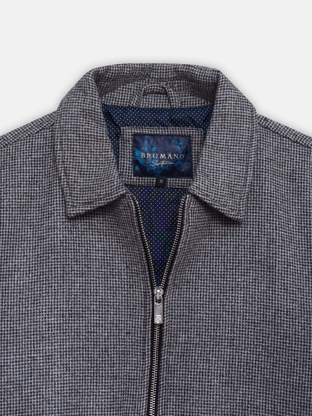Grey Micro Checkered Structured Wool & Cashmere Blended Jacket - Sartoria