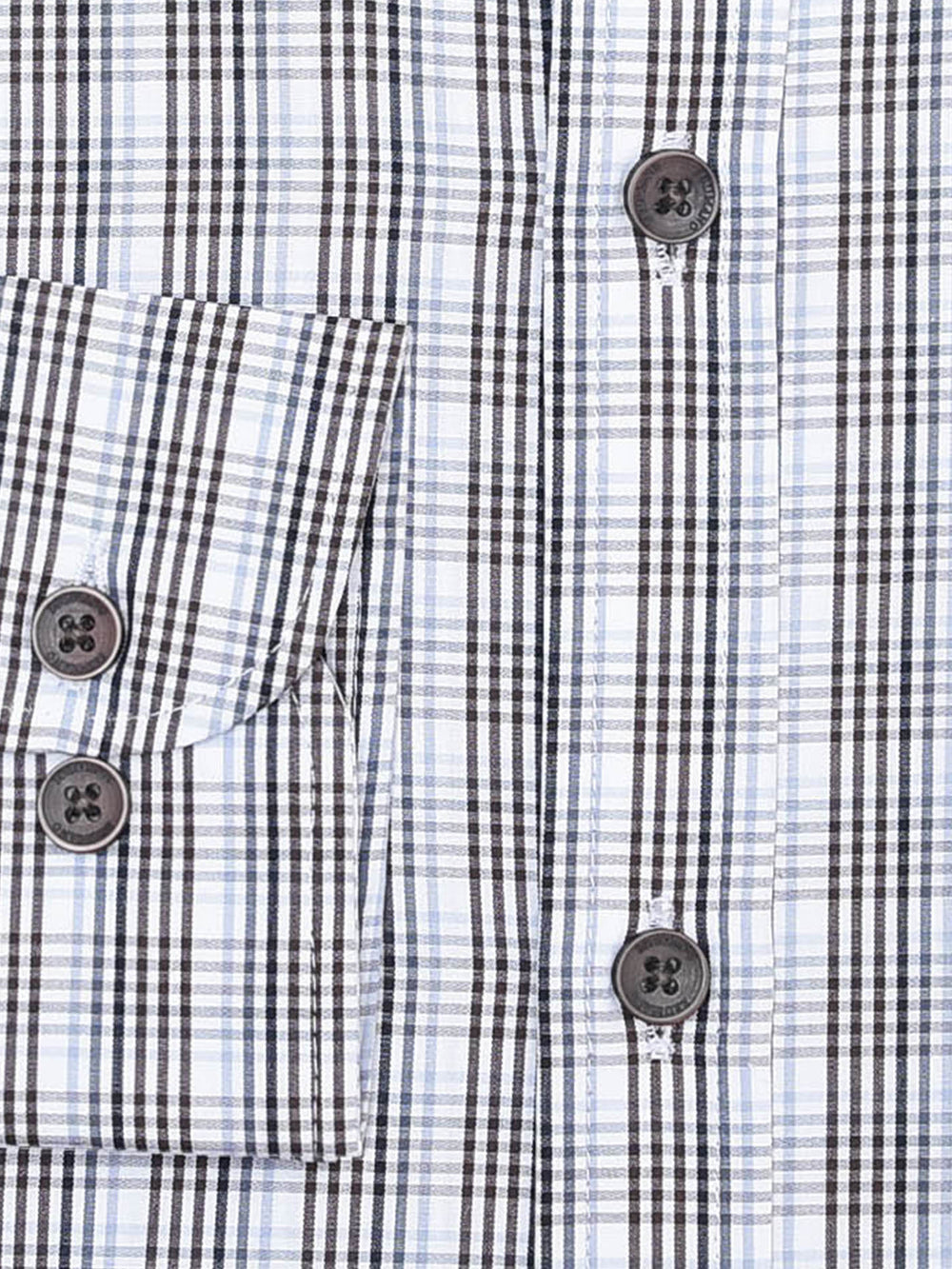 Grey Multi Color Gingham Checkered Formal Shirt - Luxe