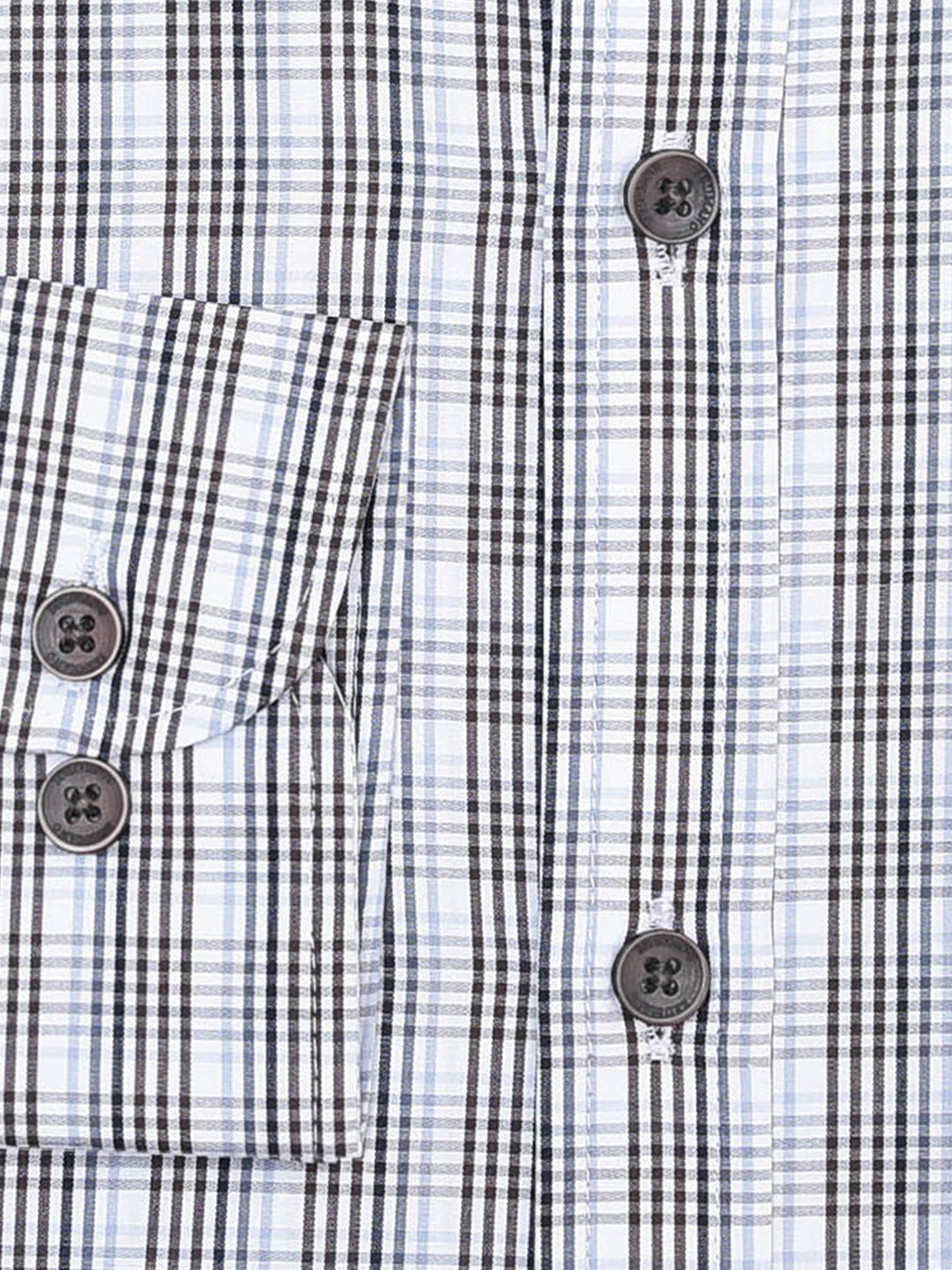 Grey Multi Color Gingham Checkered Formal Shirt - Luxe