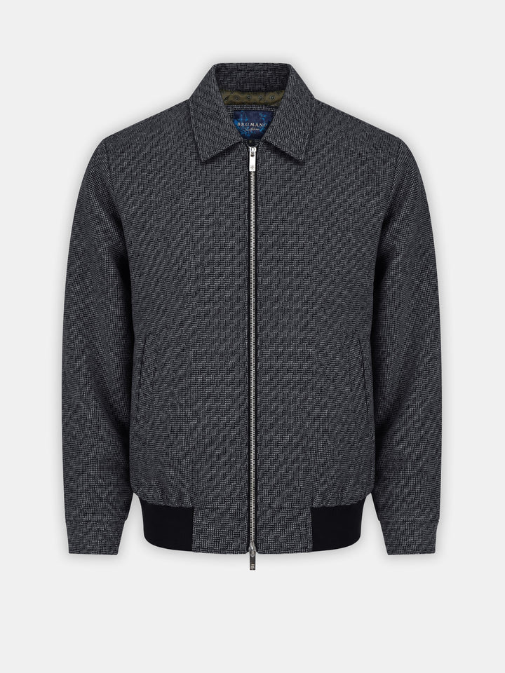 Grey Patterned Wool & Cashmere Blended Jacket - Sartoria