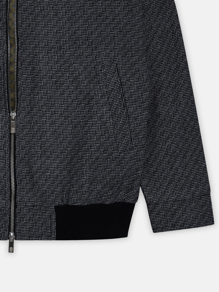 Grey Patterned Wool & Cashmere Blended Jacket - Sartoria