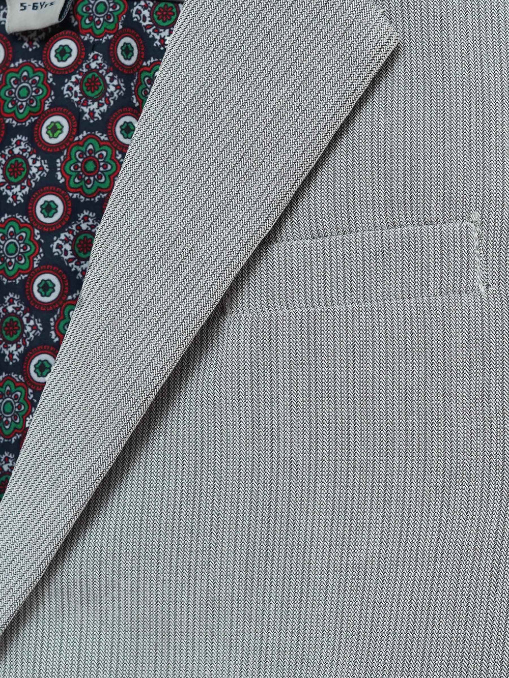 Grey Striped Kids Casual Blazer